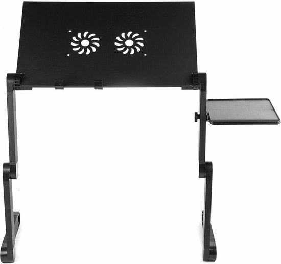 Laptoptafel verstelbaar – Laptopstandaard bedtafel – Met muismat – Voor 11-17 inch laptops – Zwart-Notebookstandaard-Ilumina Benelux