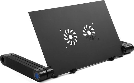 Laptoptafel verstelbaar – Laptopstandaard bedtafel – Met muismat – Voor 11-17 inch laptops – Zwart-Notebookstandaard-Ilumina Benelux