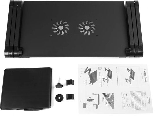 Laptoptafel verstelbaar – Laptopstandaard bedtafel – Met muismat – Voor 11-17 inch laptops – Zwart-Notebookstandaard-Ilumina Benelux