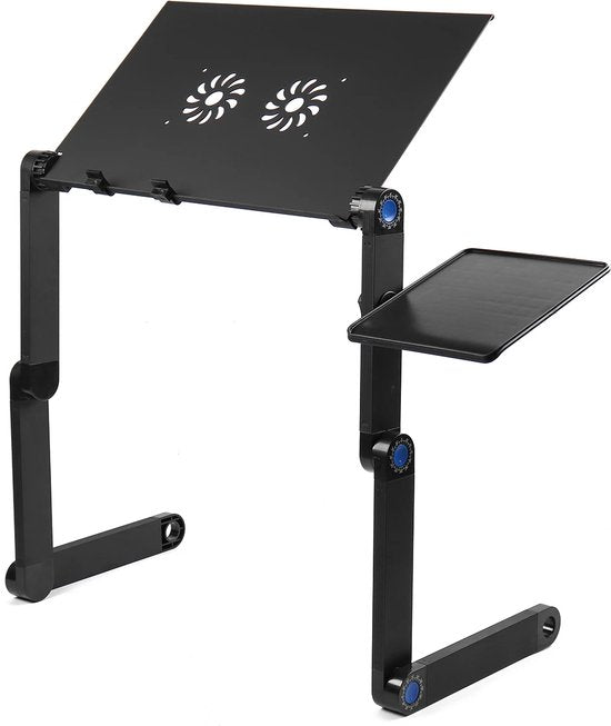 Laptoptafel verstelbaar – Laptopstandaard bedtafel – Met muismat – Voor 11-17 inch laptops – Zwart-Notebookstandaard-Ilumina Benelux