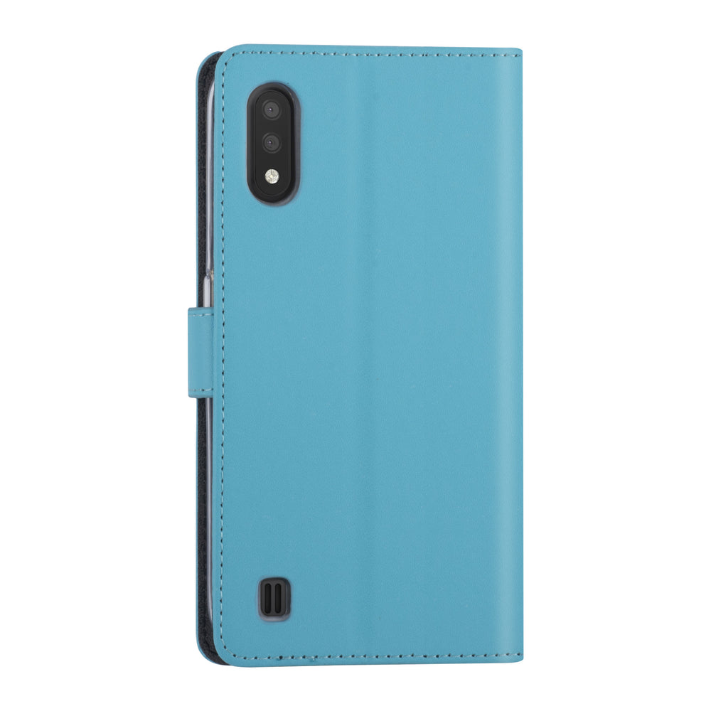 LichtBlauw hoesje Samsung Galaxy A01 - Book Case - Kaarthouder (A015F)-Hoesjes-Ilumina Benelux