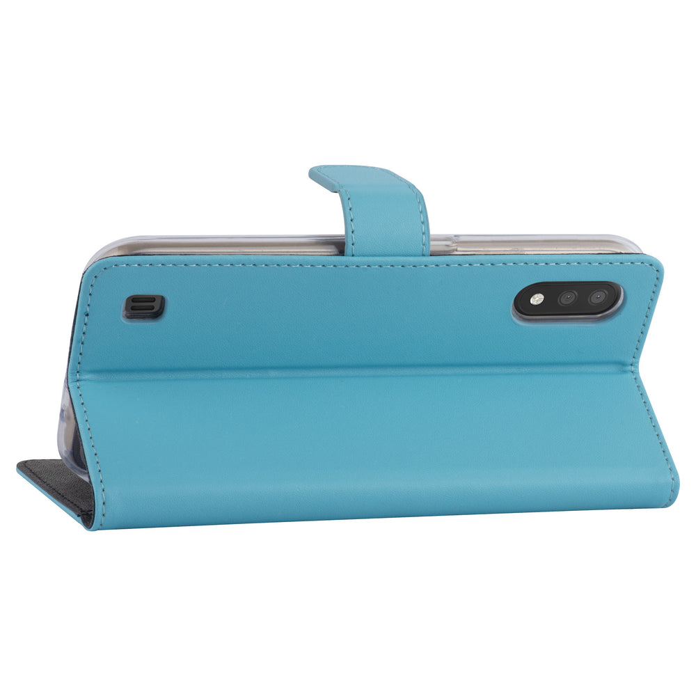LichtBlauw hoesje Samsung Galaxy A01 - Book Case - Kaarthouder (A015F)-Hoesjes-Ilumina Benelux