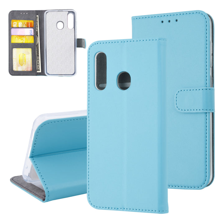 LichtBlauw hoesje Samsung Galaxy M40 - Book Case - Pasjeshouder - Magneetsluiting (M405F)-Hoesjes-Ilumina Benelux