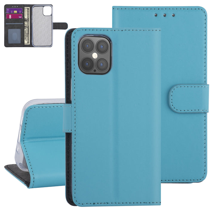 LichtBlauw hoesje iPhone 12 Pro Max - Book Case - Kaarthouder-Hoesjes-Ilumina Benelux