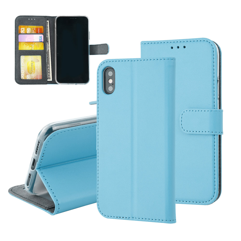 LichtBlauw hoesje iPhone X-Xs - Book Case - Pasjeshouder - Magneetsluiting-Hoesjes-Ilumina Benelux