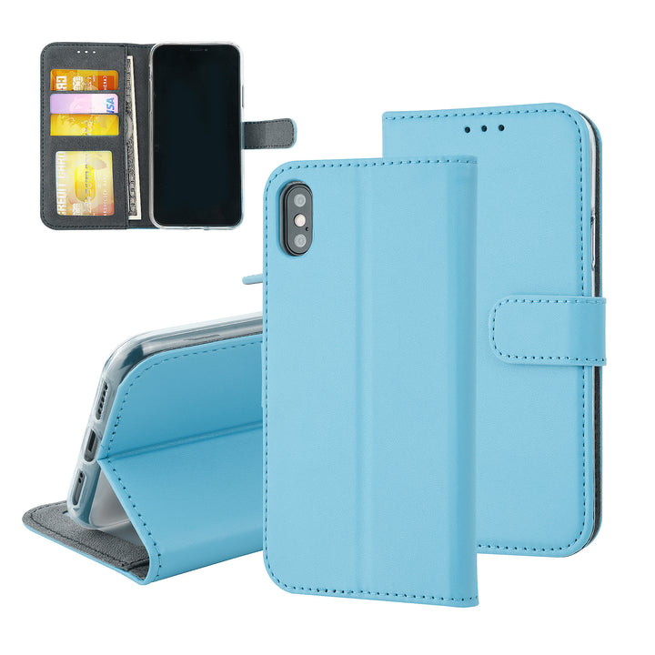 LichtBlauw hoesje iPhone X-Xs - Book Case - Pasjeshouder - Magneetsluiting-Hoesjes-Ilumina Benelux