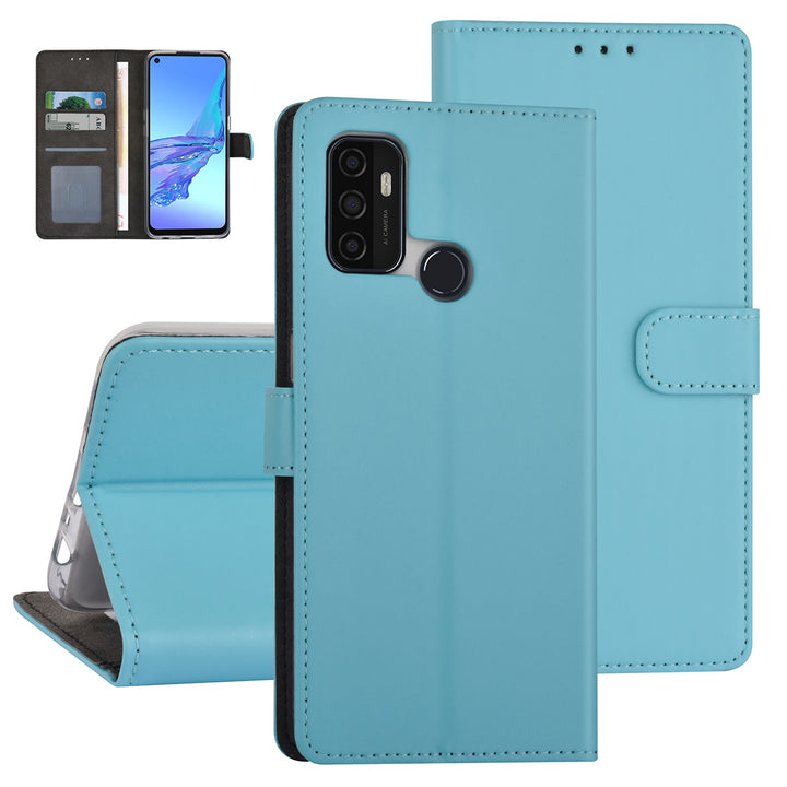 LichtBlauw hoesje voor Oppo A53s - Book Case - Pasjeshouder - Magneetsluiting-Hoesjes-Ilumina Benelux