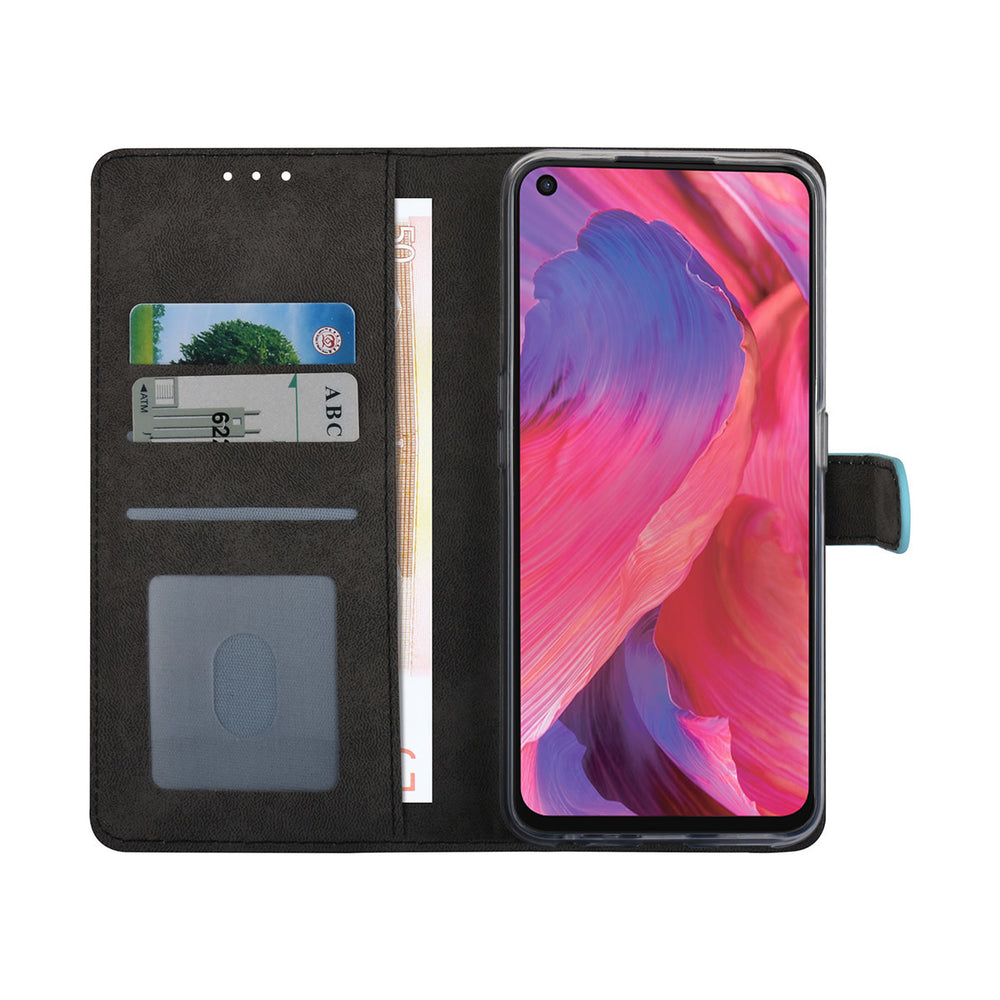 LichtBlauw hoesje voor Oppo A74 5G & Oppo A54 5G - Book Case - Pasjeshouder - Magneetsluiting-Hoesjes-Ilumina Benelux