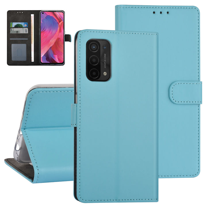 LichtBlauw hoesje voor Oppo A74 5G & Oppo A54 5G - Book Case - Pasjeshouder - Magneetsluiting-Hoesjes-Ilumina Benelux