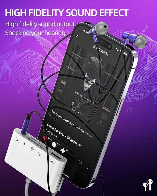 Lightning adapter – Geschikt voor iPhone & iPad – 5-in-1 OTG hub met SD/TF kaartlezer, USB, 3,5mm audio & opladen – Wit-Ilumina Benelux