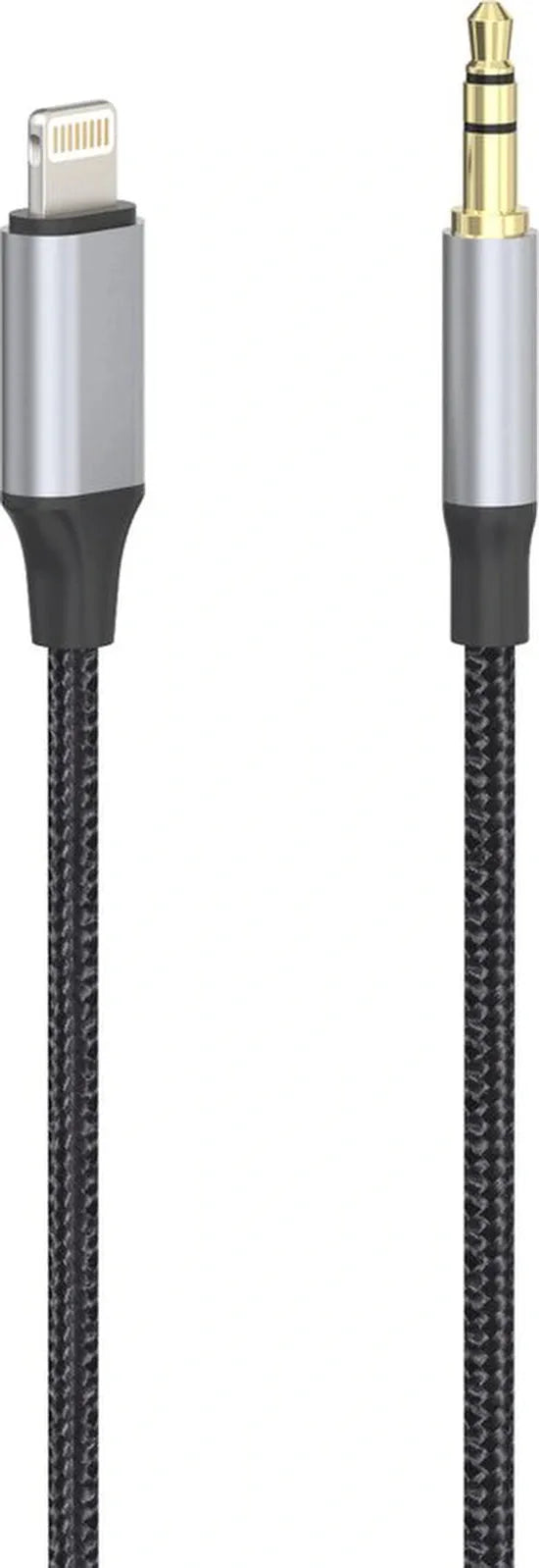 Lightning naar 3,5mm Jack Kabel – Aux Audiokabel – 1,2 Meter – Zwart-Ilumina Benelux