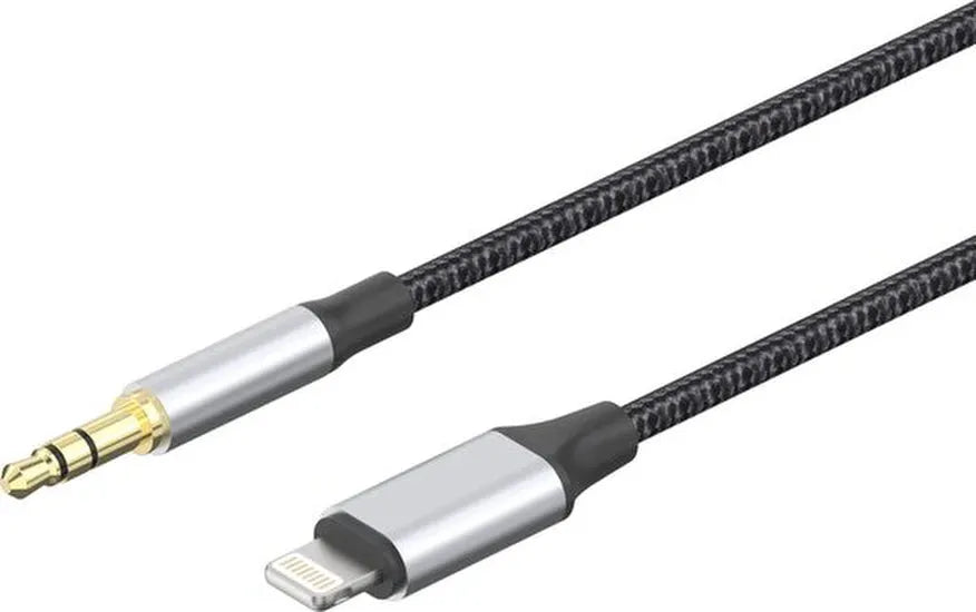 Lightning naar 3,5mm Jack Kabel – Aux Audiokabel – 1,2 Meter – Zwart-Ilumina Benelux