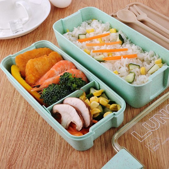 Lunchbox meal prep – Bento box met deksel – Lunchtrommel met bestek – Lekvrij – Roze-Lunchbox-Ilumina Benelux