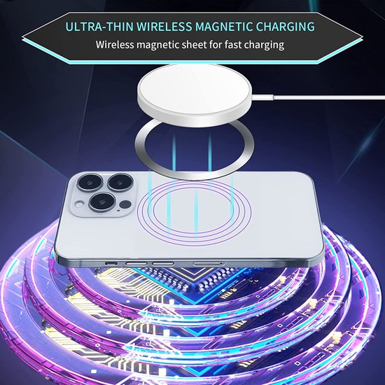 Magneetplaatjes telefoonhouder auto – Metalen platen & MagSafe ring – Magneet sticker – 6 stuks – Zilver-Telefoonhouders-Ilumina Benelux