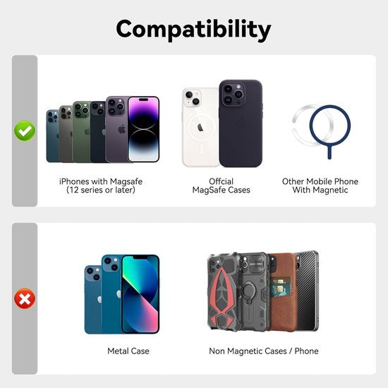 Magnetische Kaarthouder – Geschikt voor iPhone 12/13/14/15/16 Plus/Pro/Pro Max – MagSafe Wallet Case – Pasjeshouder – Bruin-Pasjeshouders-Ilumina Benelux