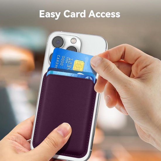 Magnetische kaarthouder – Geschikt voor iPhone 12/13/14/15/16 Plus/Pro/Pro Max – MagSafe wallet – Pasjeshouder – Paars-Pasjeshouders-Ilumina Benelux