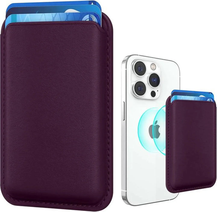 Magnetische kaarthouder – Geschikt voor iPhone 12/13/14/15/16 Plus/Pro/Pro Max – MagSafe wallet – Pasjeshouder – Paars-Pasjeshouders-Ilumina Benelux