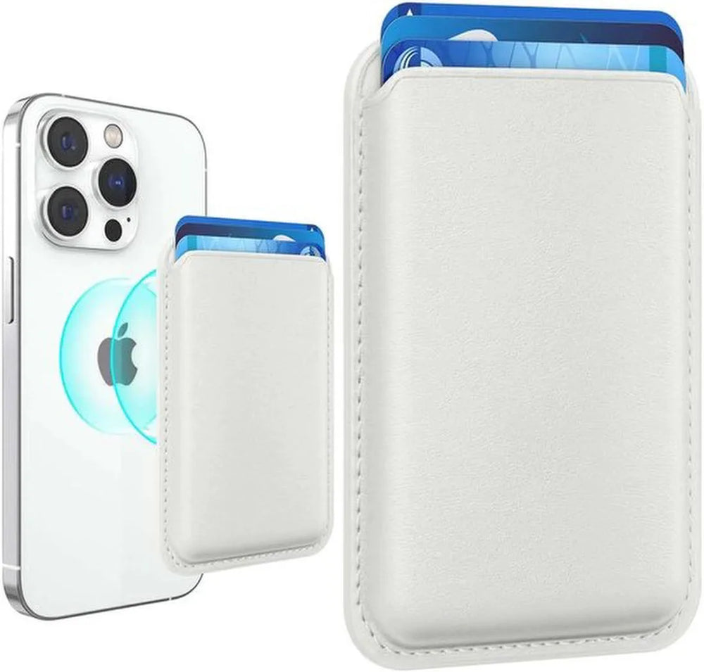 Magnetische kaarthouder – Geschikt voor iPhone 12/13/14/15/16 Plus/Pro/Pro Max – MagSafe wallet case – Pasjeshouder – Wit-Pasjeshouders-Ilumina Benelux