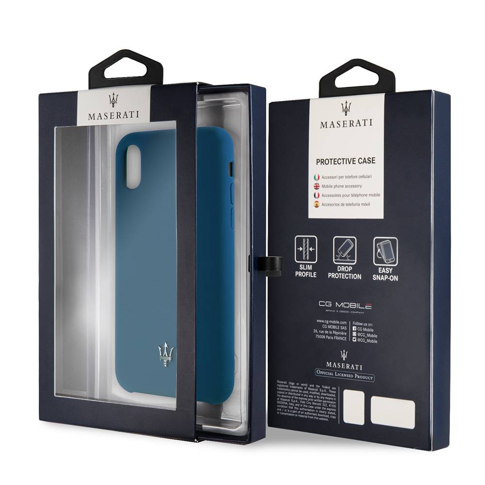 Maserati Backcover voor Apple iPhone X-Xs - Blauw-Hoesjes-Ilumina Benelux