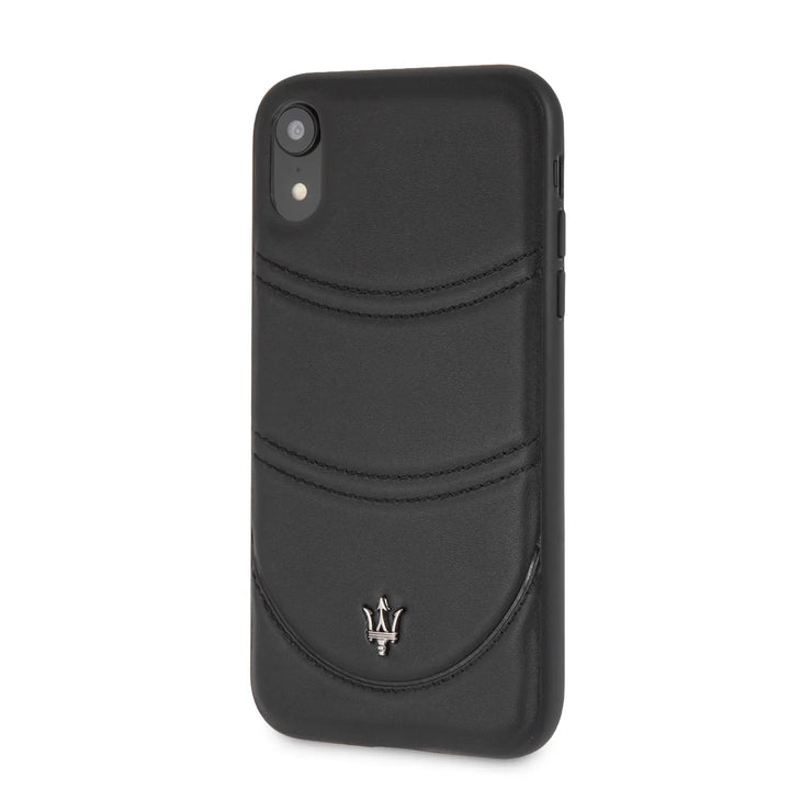 Maserati backcover hoesje Granslusso Apple iPhone XS Max Zwart - Hard Case - Echt leer-Hoesjes-Ilumina Benelux