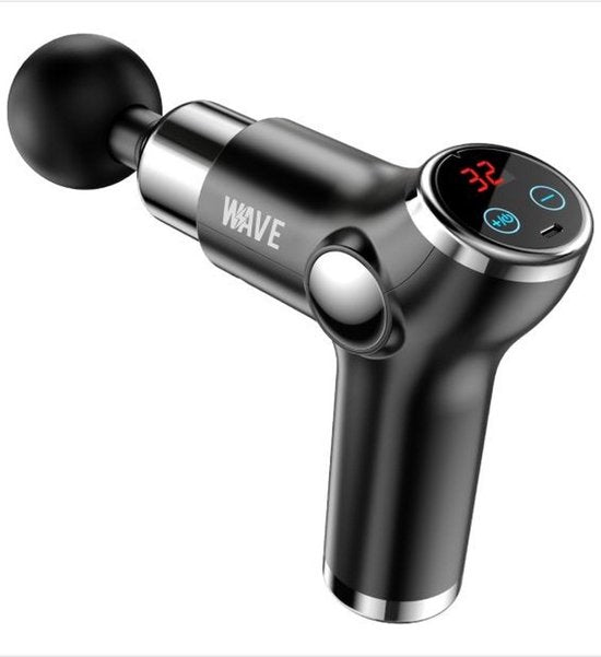 Massage gun diepe weefsel – Wave Model 223 – 30W percussie – 5 snelheden 1800-3200 RPM – 4 koppen – USB-C snelladen-Massage-gun-Ilumina Benelux