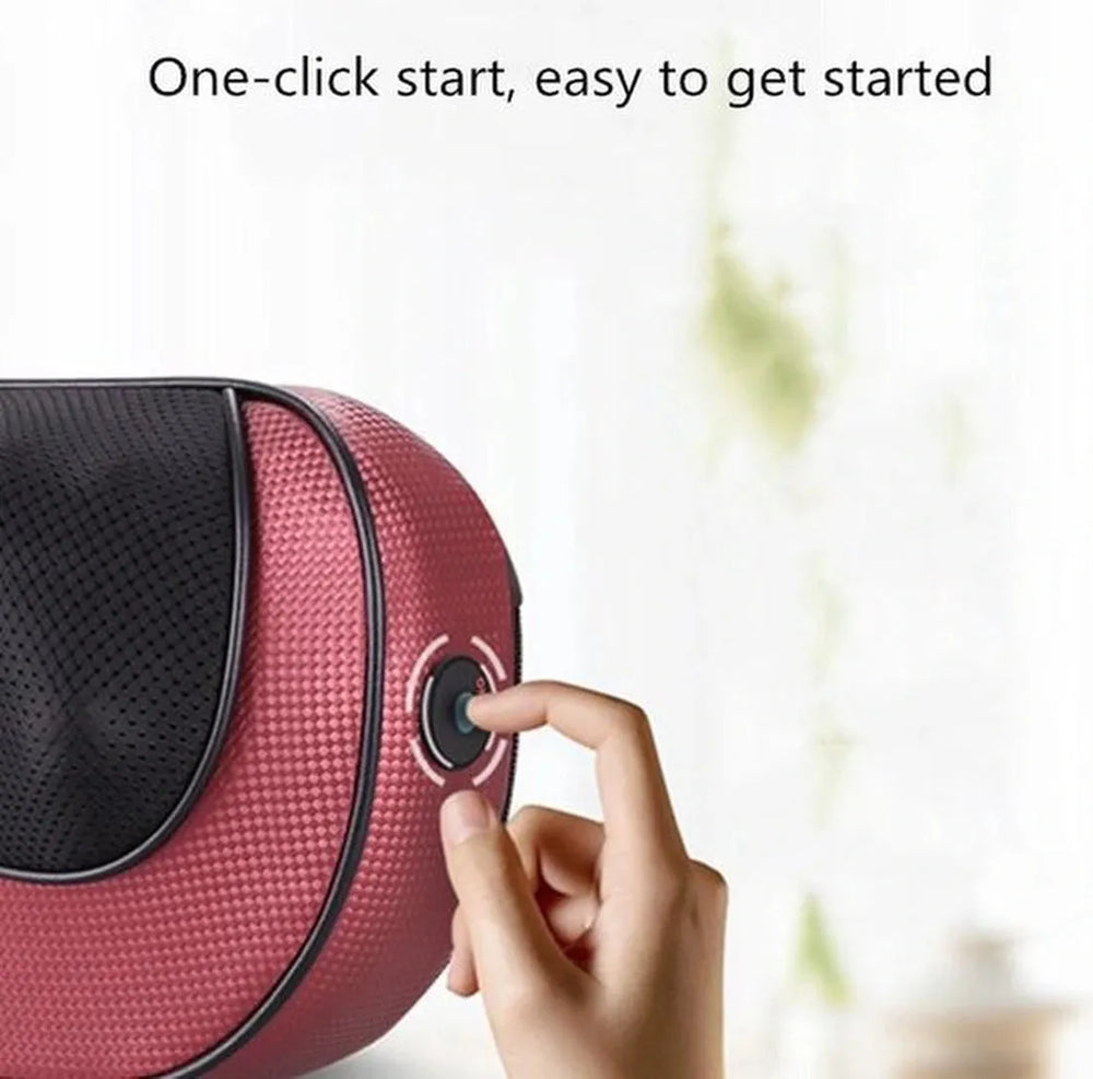 Massagekussen nek & rug – Elektrische shiatsu massager met warmte – 16 massagekoppen – Diepe weefselmassage – Zwart-Massageapparaat-Ilumina Benelux