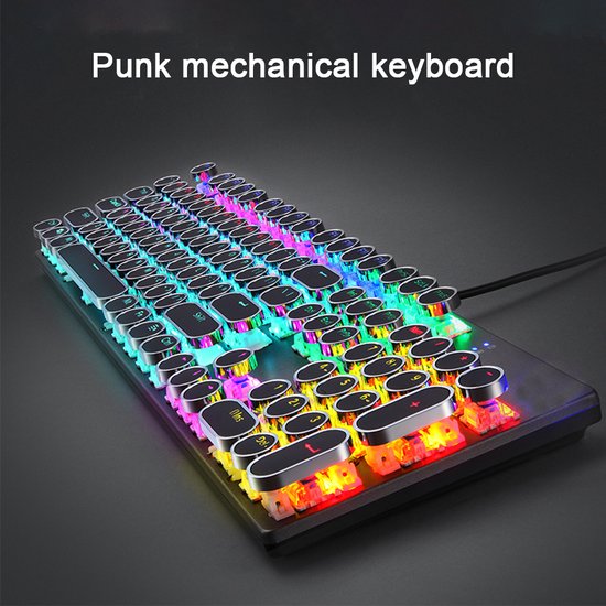 Mechanisch gaming toetsenbord – 104 toetsen – RGB achtergrondverlichting – USB bedraad – Zwart-Toetsenbord-Ilumina Benelux