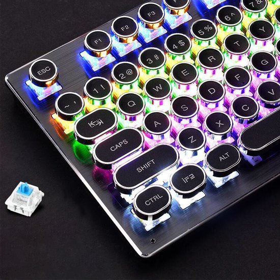 Mechanisch gaming toetsenbord – 104 toetsen – RGB achtergrondverlichting – USB bedraad – Zwart-Toetsenbord-Ilumina Benelux