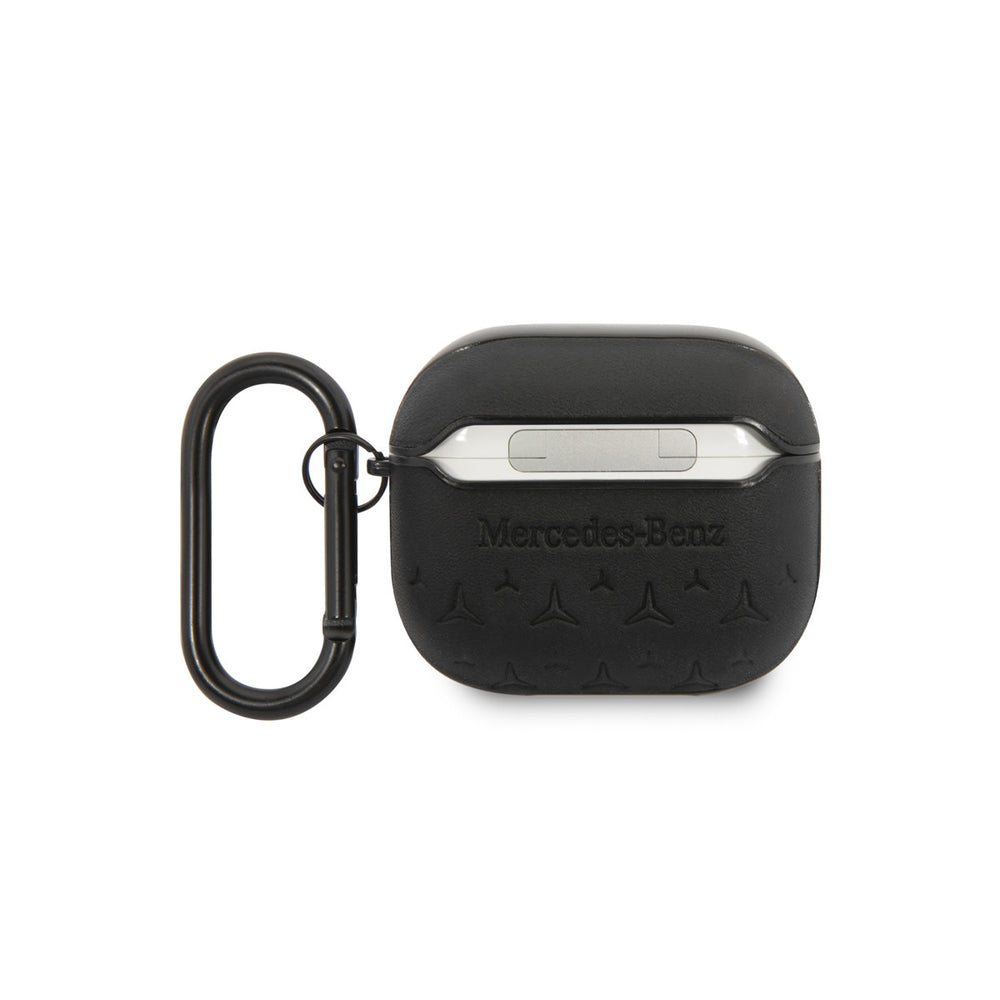Mercedes-Benz Airpods 3 Case - Genuine Leather - Stars Pattern - Zwart-Koptelefoon case-Ilumina Benelux