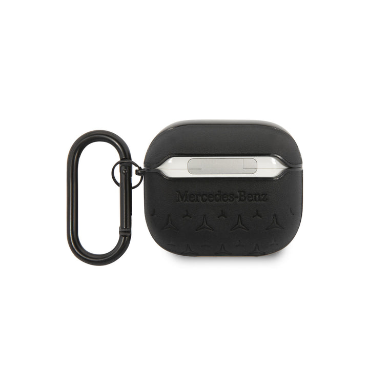 Mercedes-Benz Airpods 3 Case - Genuine Leather - Stars Pattern - Zwart-Koptelefoon case-Ilumina Benelux