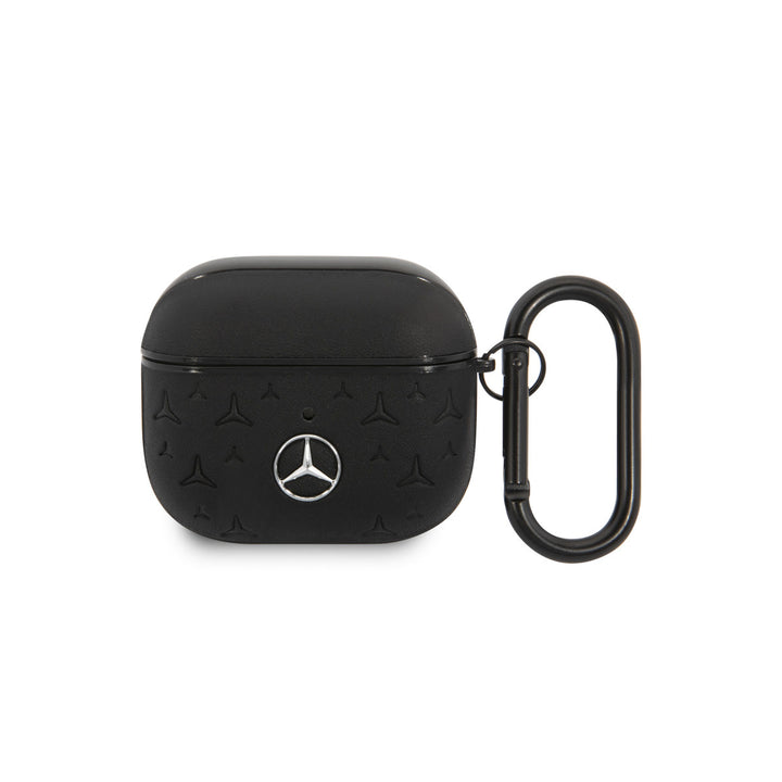Mercedes-Benz Airpods 3 Case - Genuine Leather - Stars Pattern - Zwart-Koptelefoon case-Ilumina Benelux