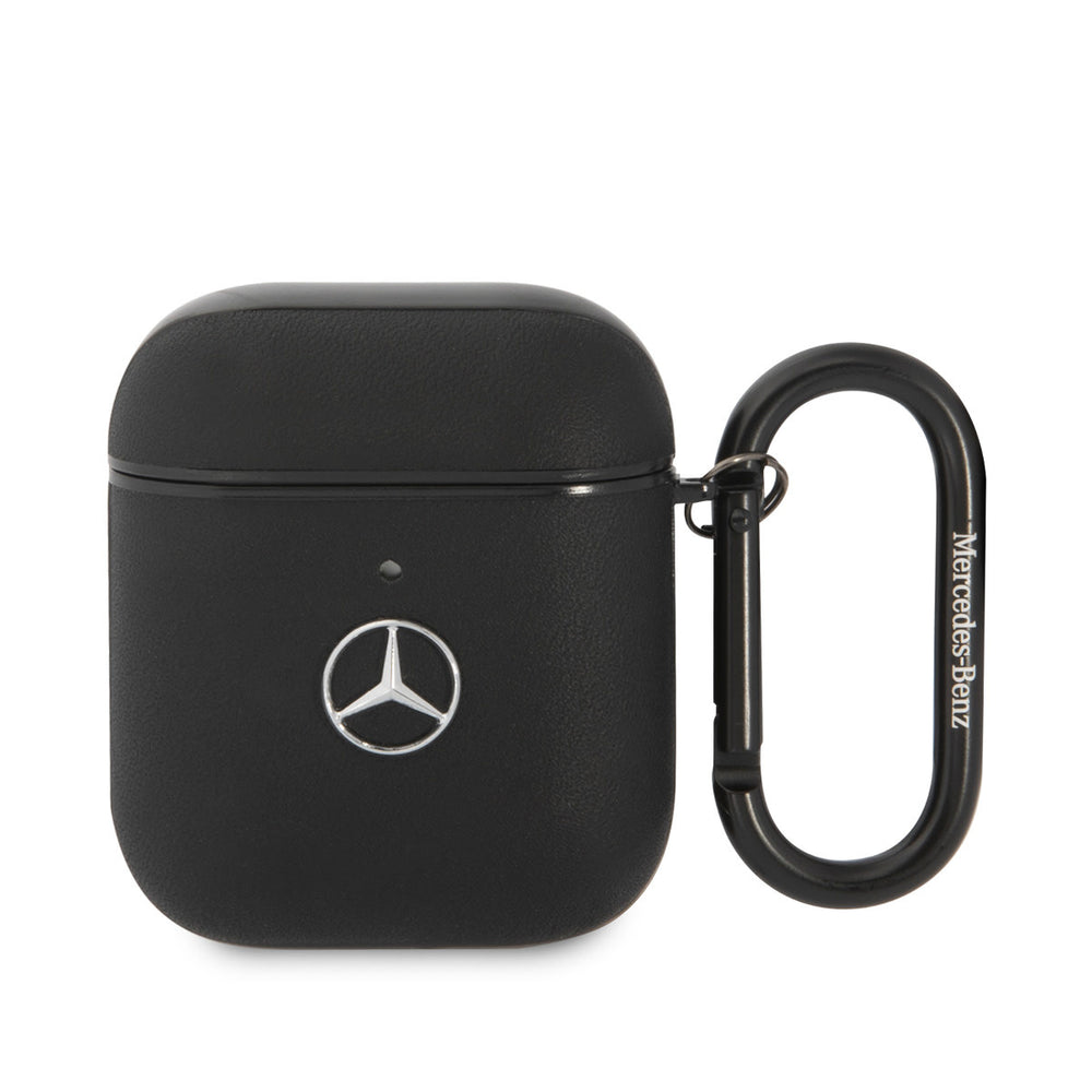 Mercedes-Benz Airpods - Airpods 2 Case - Genuine Leather - Black Hook - Zwart-Koptelefoon case-Ilumina Benelux