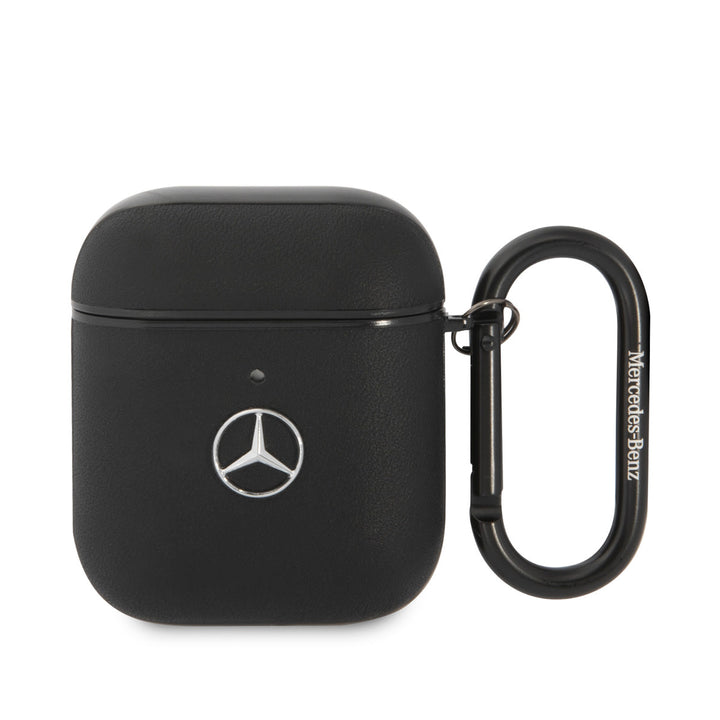 Mercedes-Benz Airpods - Airpods 2 Case - Genuine Leather - Black Hook - Zwart-Koptelefoon case-Ilumina Benelux