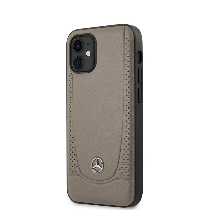 Mercedes-Benz Apple iPhone 12 Mini Bruin Backcover hoesje - Real Leather - Perforated Urban-Hoesjes-Ilumina Benelux
