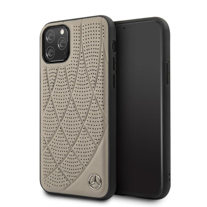 Mercedes-Benz Apple iPhone 12 Mini Licht-Bruin Backcover hoesje - Real Leather - Hard Case-Hoesjes-Ilumina Benelux
