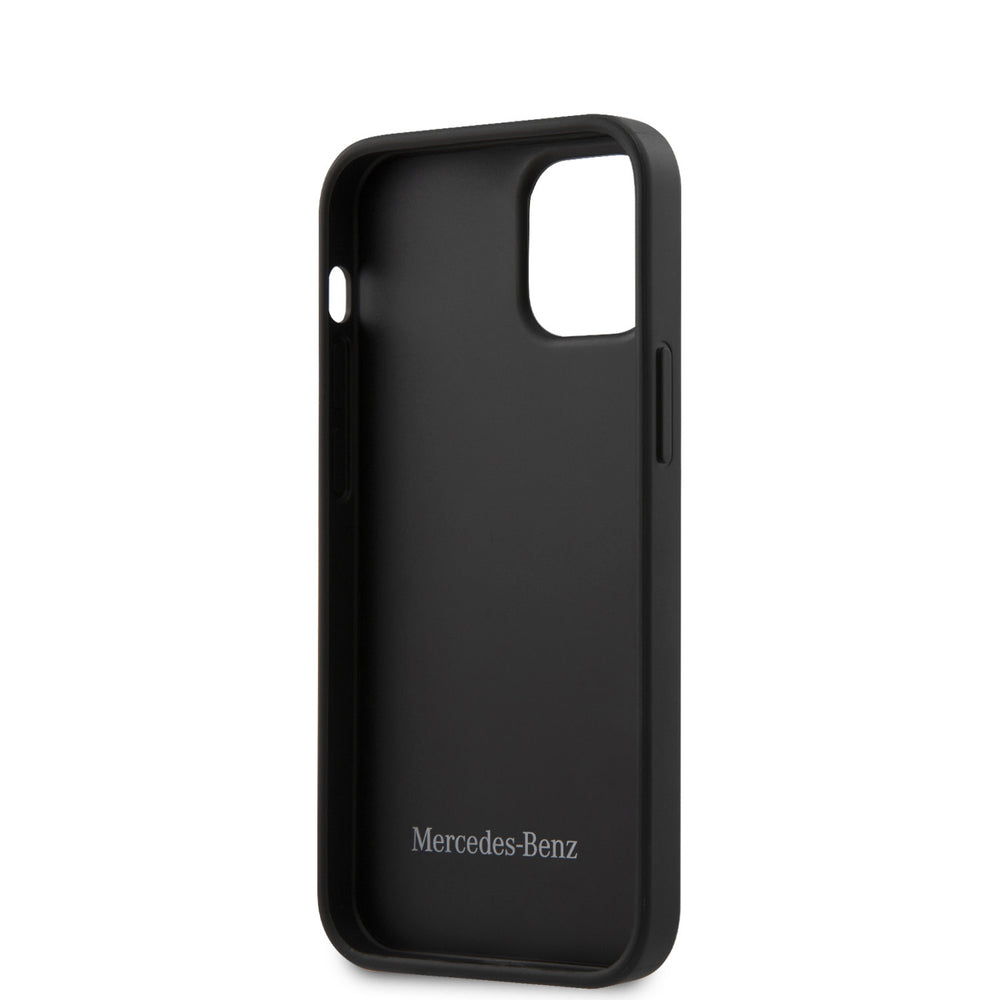 Mercedes-Benz Apple iPhone 12 Mini Zwart Backcover hoesje - Real Leather - Perforated Urban-Hoesjes-Ilumina Benelux
