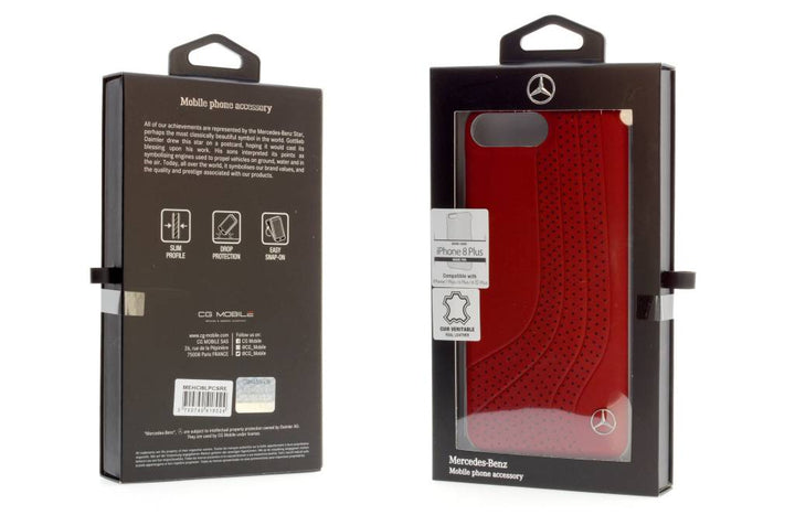 Mercedes-Benz Backcover voor Apple iPhone 7-8 Plus - Rood-Hoesjes-Ilumina Benelux