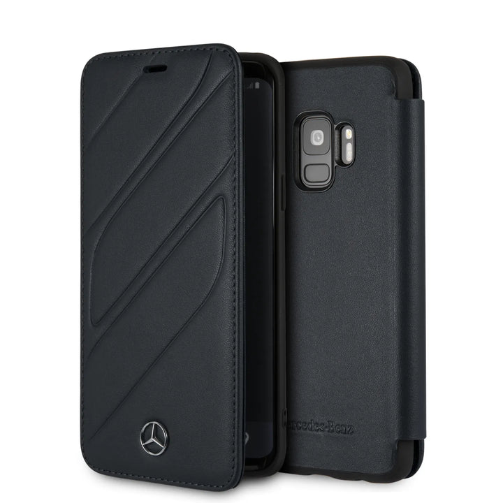 Mercedes-Benz Blauw hoesje Galaxy S9 - Book Case - Avantgarde - Leer - Modern-Hoesjes-Ilumina Benelux