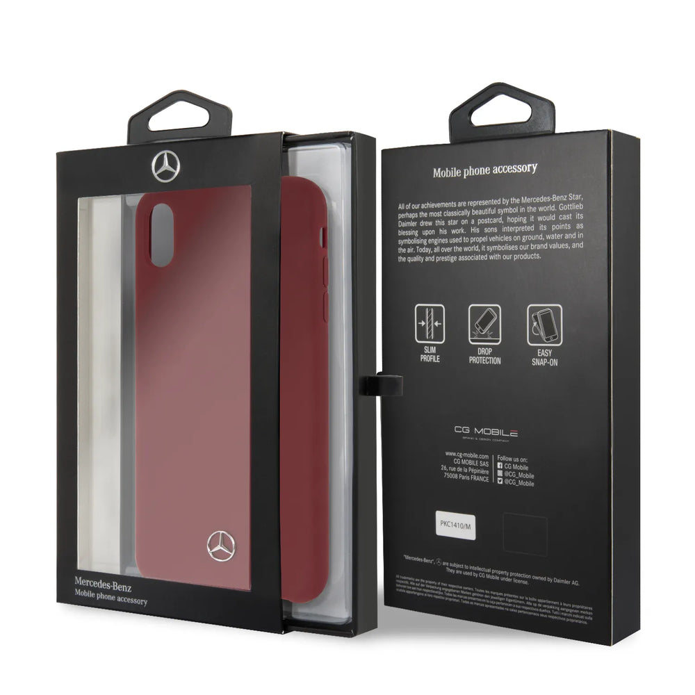 Mercedes-Benz backcover voor Apple iPhone Xs Max - Rood-Hoesjes-Ilumina Benelux