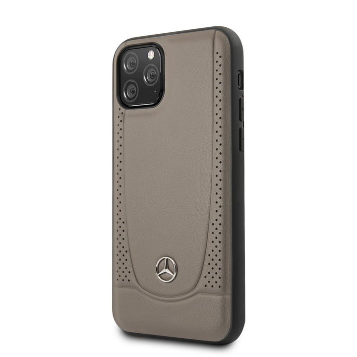 Mercedes-Benz iPhone 11 Pro Backcover hoesje - Genuine Leather - Perforated Urban - Bruin-Hoesjes-Ilumina Benelux