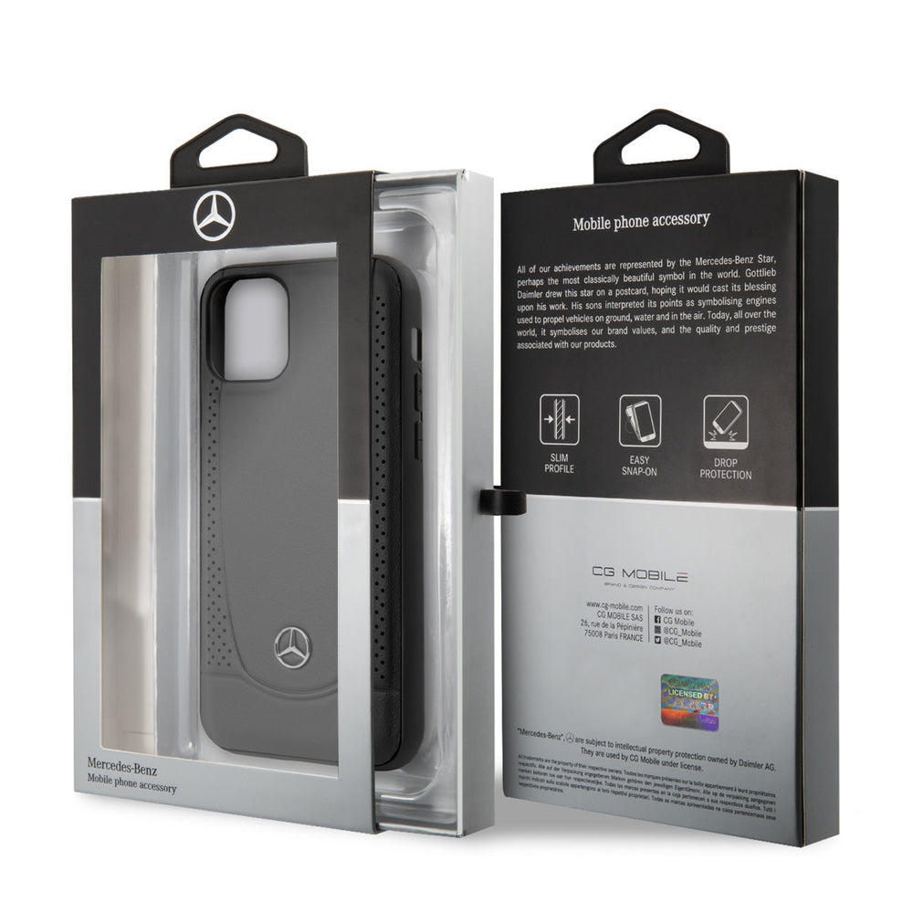 Mercedes-Benz iPhone 11 Pro Backcover hoesje - Genuine Leather - Perforated Urban - Zwart-Hoesjes-Ilumina Benelux