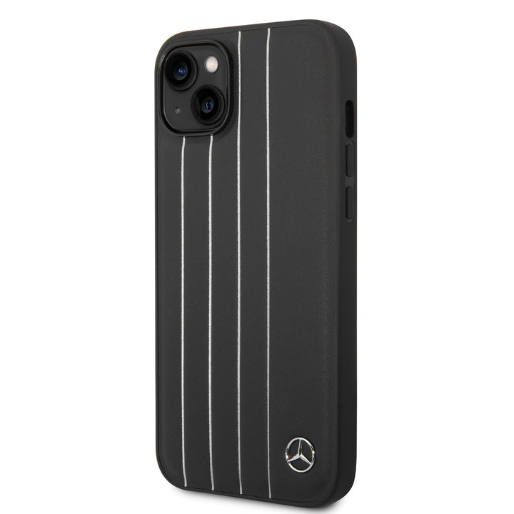 Mercedes-Benz iPhone 14 & 15 Plus Hardcase Backcover - Genuine Leather - New Urban III - Zwart-Hoesjes-Ilumina Benelux