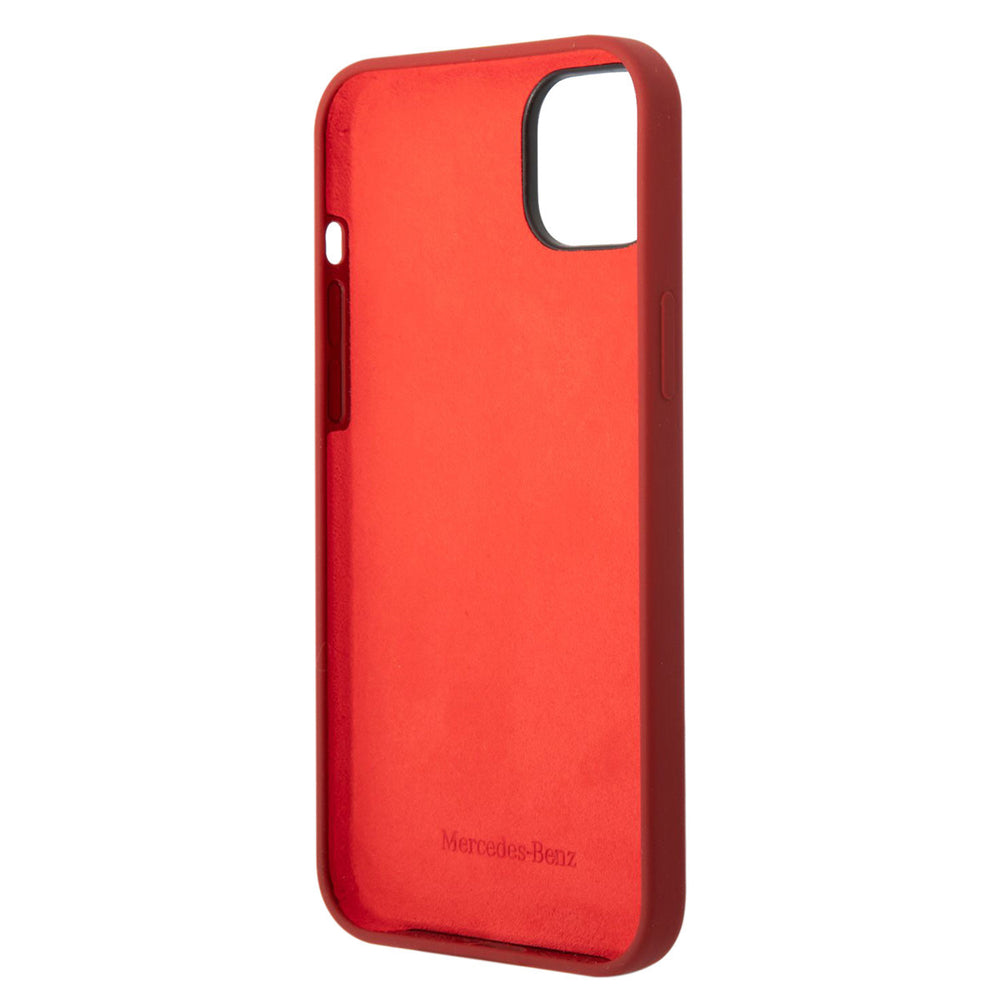 Mercedes-Benz iPhone 14 Plus & 15 Plus Backcover hoesje - Double Layer - Gradient Star Pattern Vertical - Rood-Hoesjes-Ilumina Benelux