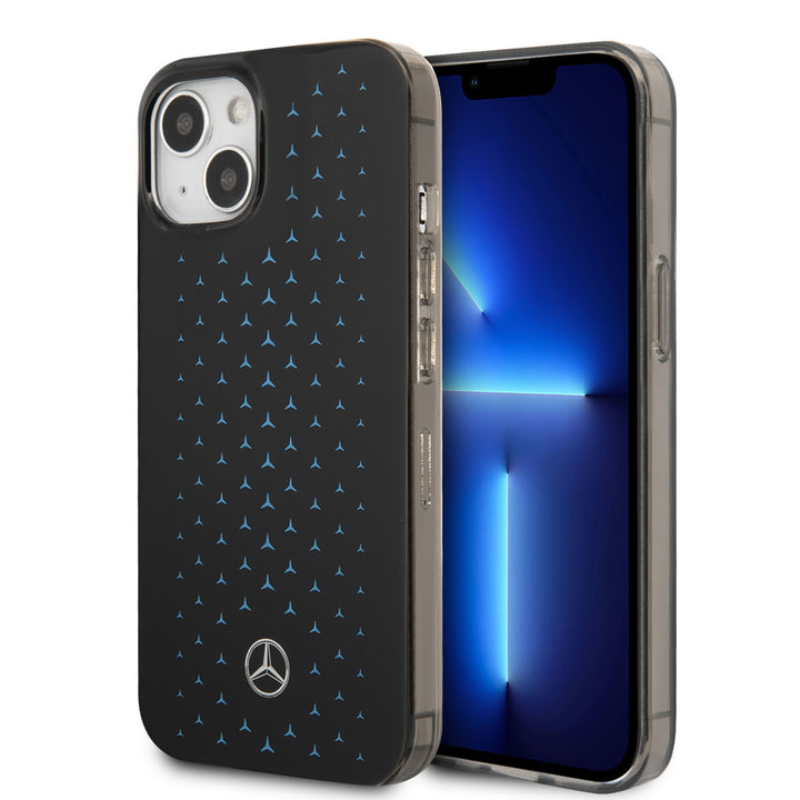 Mercedes-Benz iPhone 14 Plus & 15 Plus Backcover hoesje - Double Layer - Gradient Star Pattern - Zwart-Hoesjes-Ilumina Benelux