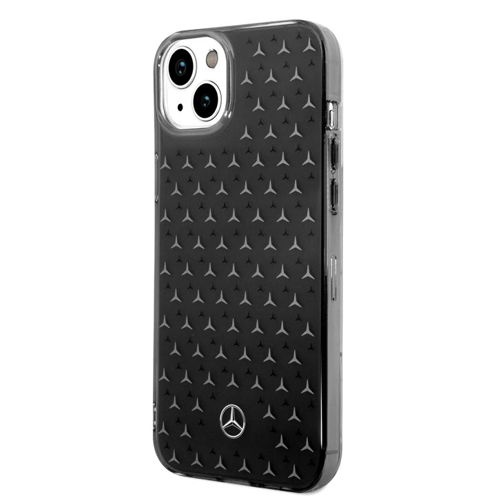 Mercedes-Benz iPhone 14 Plus & 15 Plus Backcover hoesje - Double Layer Large Star Pattern - Zilver-Hoesjes-Ilumina Benelux