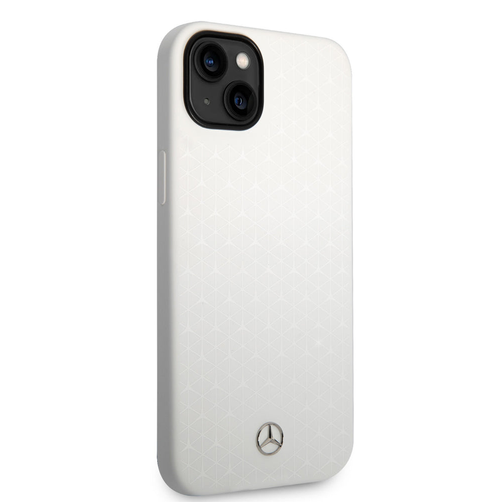 Mercedes-Benz iPhone 14 Plus & 15 Plus Backcover hoesje - Silicone - Star Pattern Large - Wit-Hoesjes-Ilumina Benelux