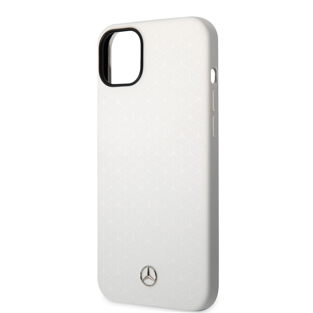 Mercedes-Benz iPhone 14 Plus & 15 Plus Backcover hoesje - Silicone - Star Pattern Large - Wit-Hoesjes-Ilumina Benelux