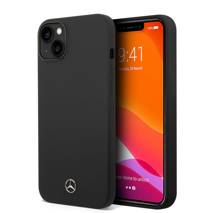 Mercedes-Benz iPhone 14 Plus & 15 Plus Backcover hoesje - Silicone - Zwart-Hoesjes-Ilumina Benelux