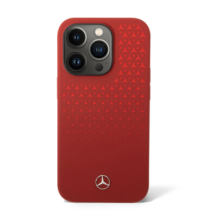 Mercedes-Benz iPhone 14 Pro Backcover hoesje - Double Layer - Gradient Star Pattern Vertical - Rood-Hoesjes-Ilumina Benelux