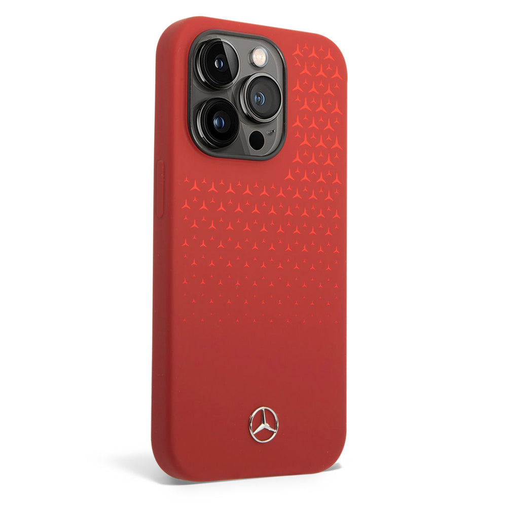 Mercedes-Benz iPhone 14 Pro Backcover hoesje - Double Layer - Gradient Star Pattern Vertical - Rood-Hoesjes-Ilumina Benelux
